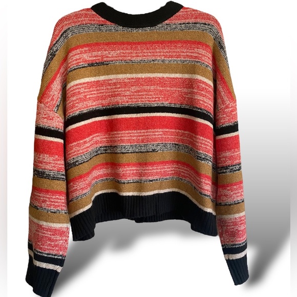 BP Black Marl Stripe Slouched Cropped Front Button Cardigan Size 1X NWT - Picture 2 of 11